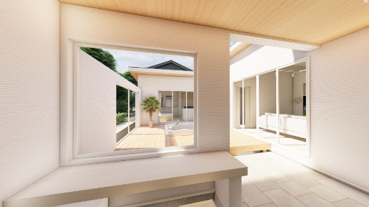 中庭がある家の施工事例